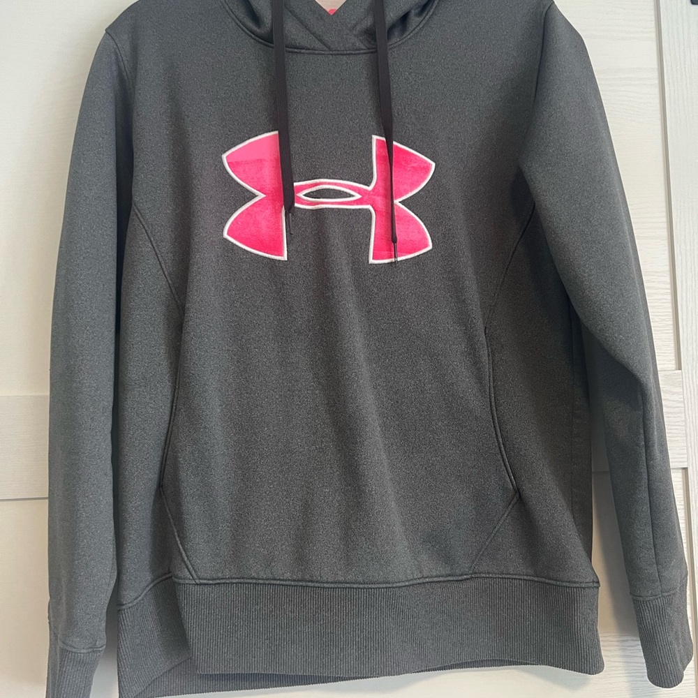 Under Armor Cold Gear Hoodie Gray Pink